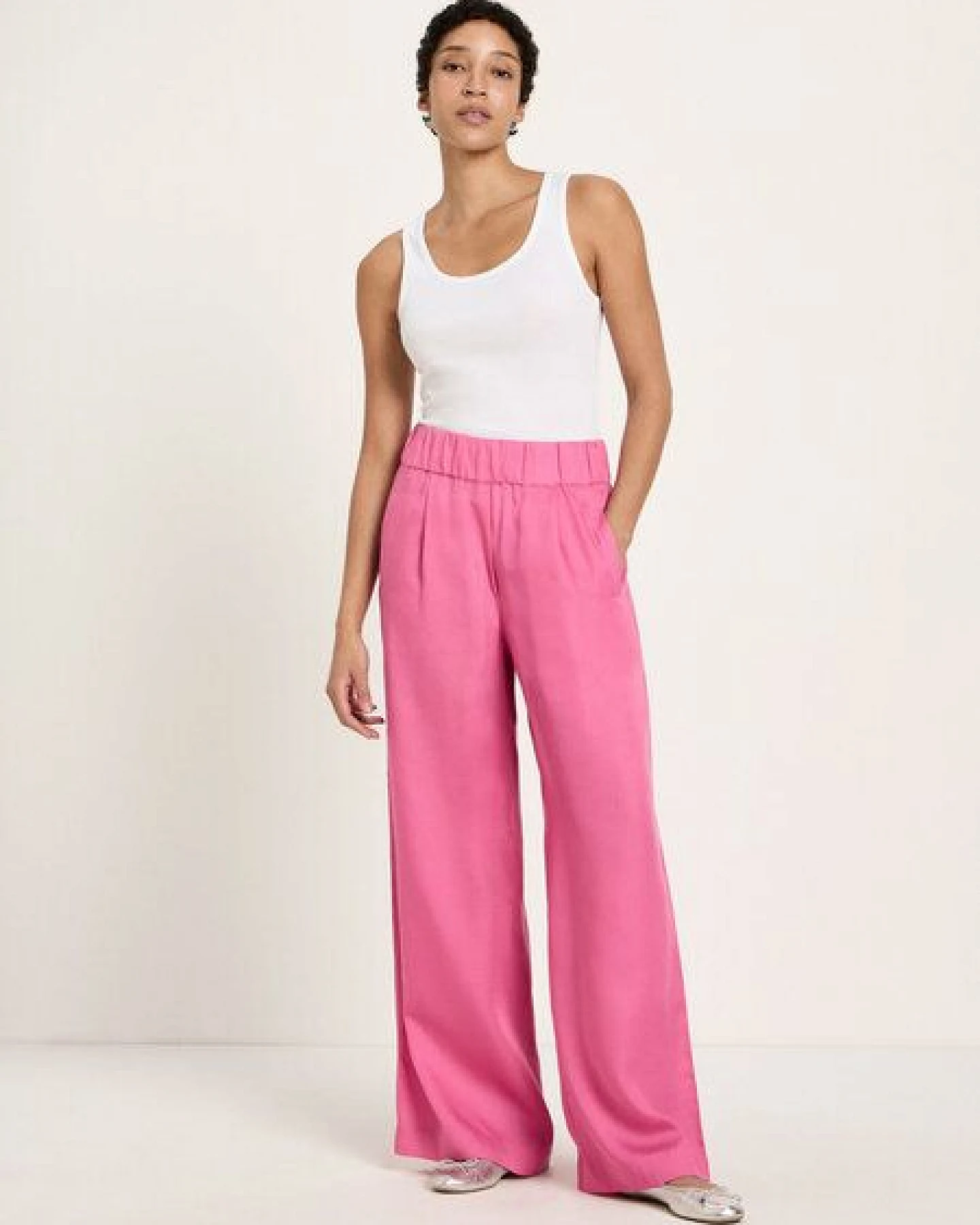 LANIUS Hose mit weitem Bein aus TENCEL – Ansicht 2
