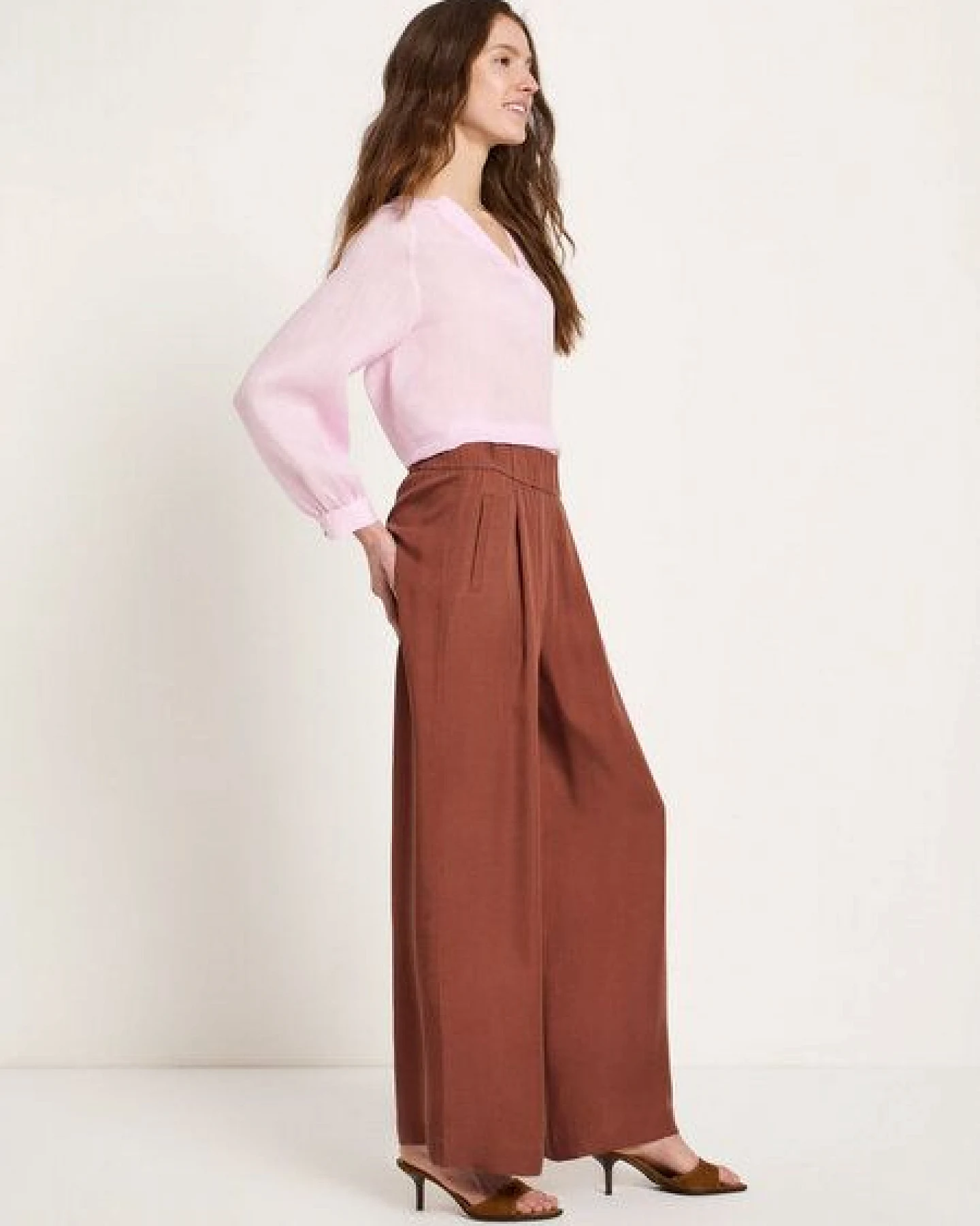 LANIUS Hose mit weitem Bein aus TENCEL – Ansicht 2