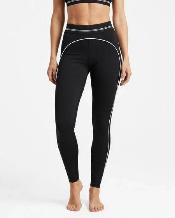 Yoga Leggings Damen – Contrast Heartline Schwarz – Nachhaltige Sportleggings – Yoga Hero