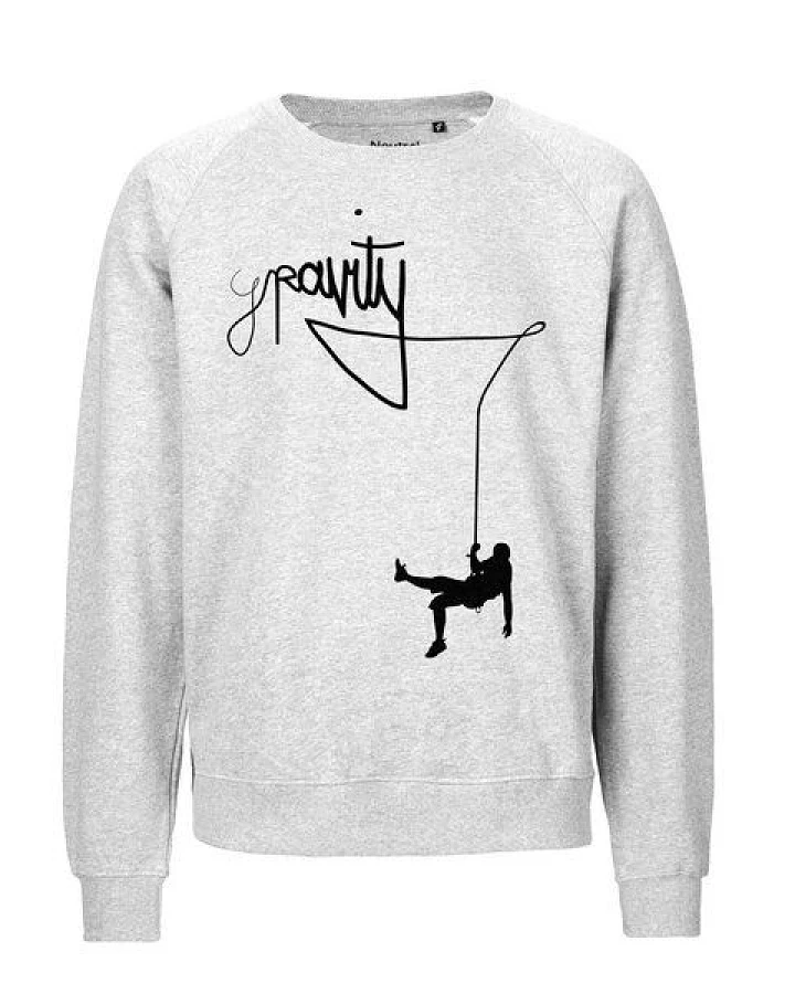 HANDGEDRUCKT "Gravity" Unisex Sweatshirt aus reiner Biobaumwolle (kbA)