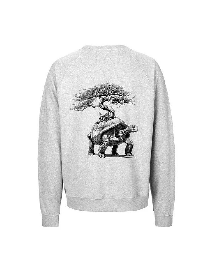 HANDGEDRUCKT "Lange Reise" Unisex Sweatshirt aus reiner Biobaumwolle (kbA)