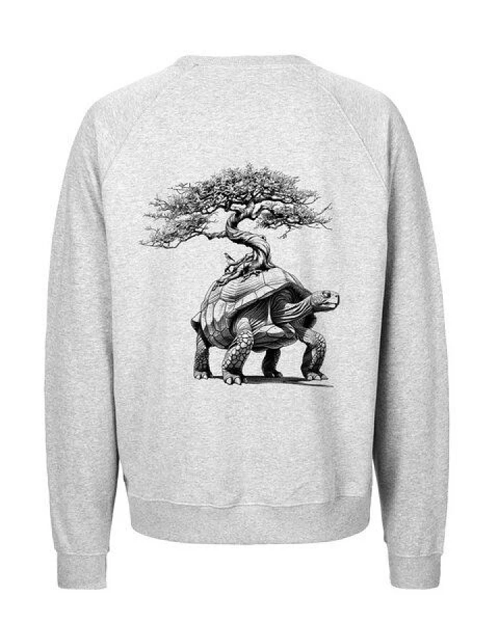 HANDGEDRUCKT "Lange Reise" Unisex Sweatshirt aus reiner Biobaumwolle (kbA)
