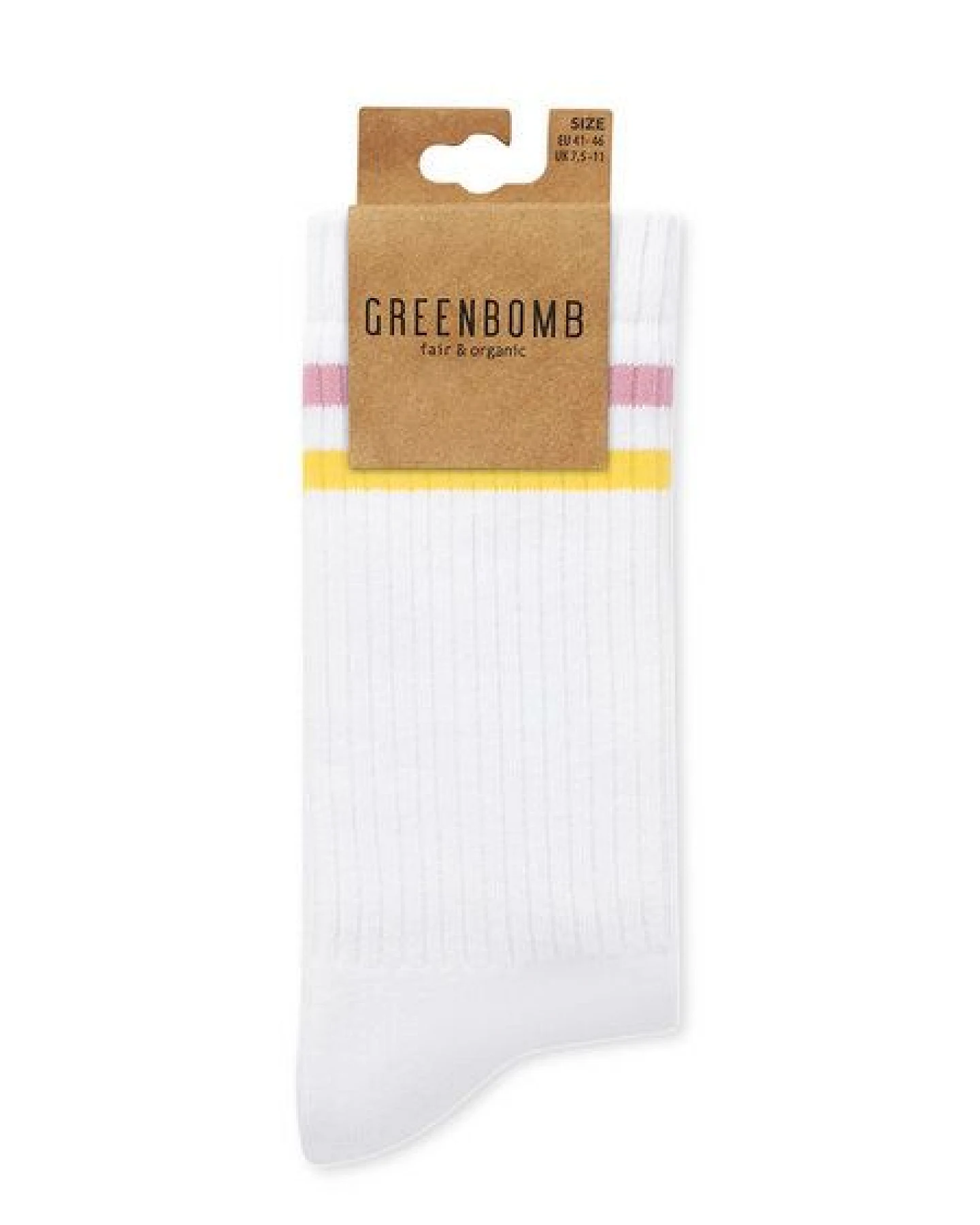GREENBOMB Tennis-Socken Yell Pin Stripes White – Ansicht 2