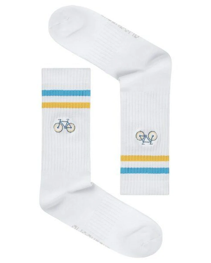 GREENBOMB Tennis-Socken Bike Loop White