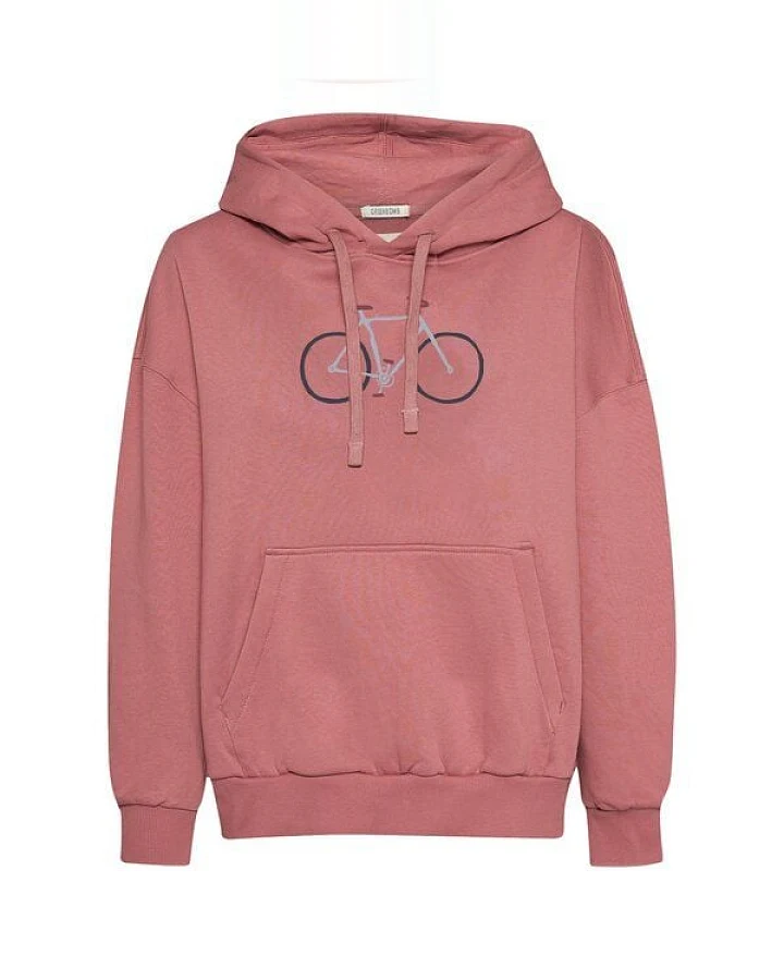 GREENBOMB Hoodie Mello Bike Handdrawn Dark Rose