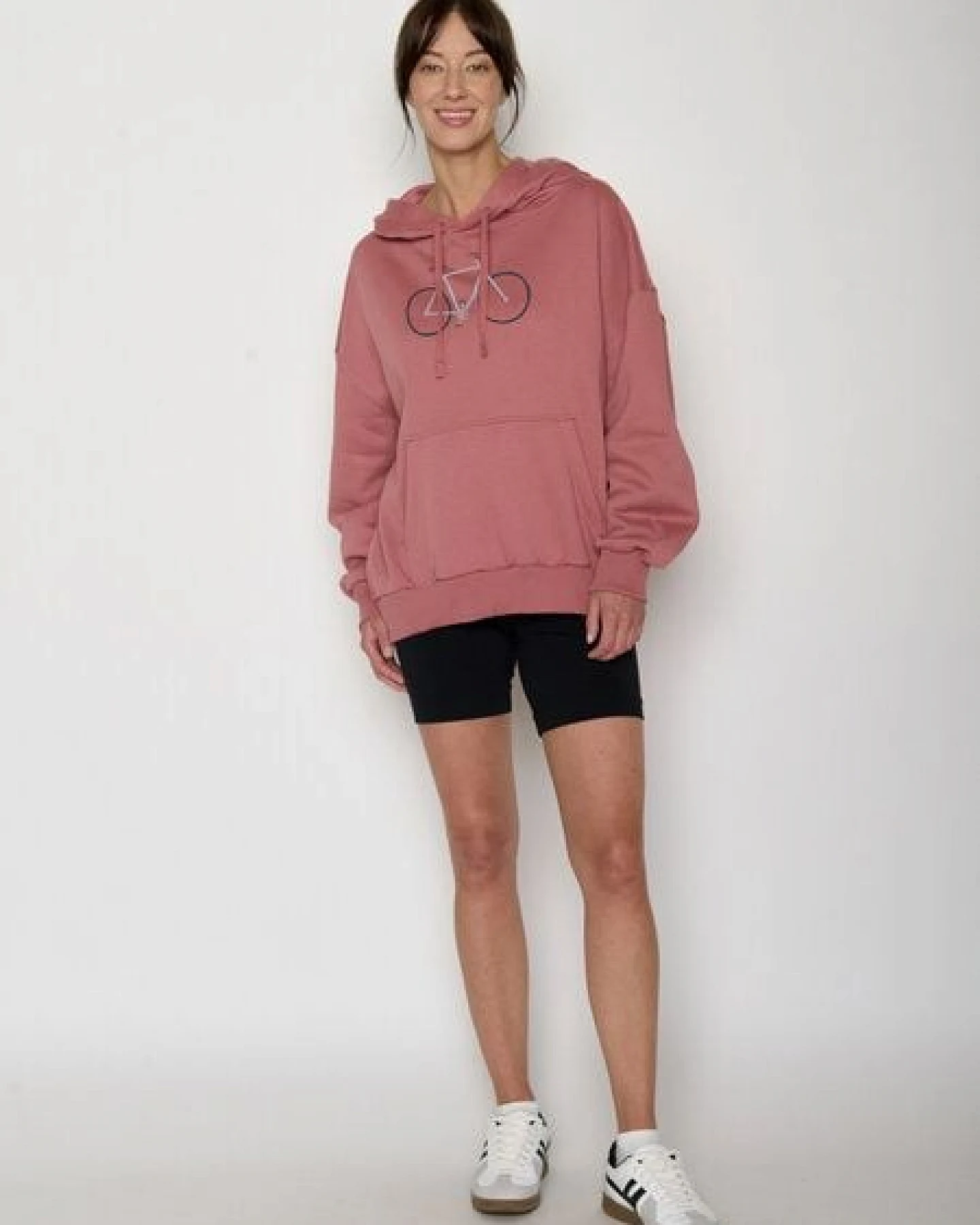 GREENBOMB Hoodie Mello Bike Handdrawn Dark Rose – Ansicht 4