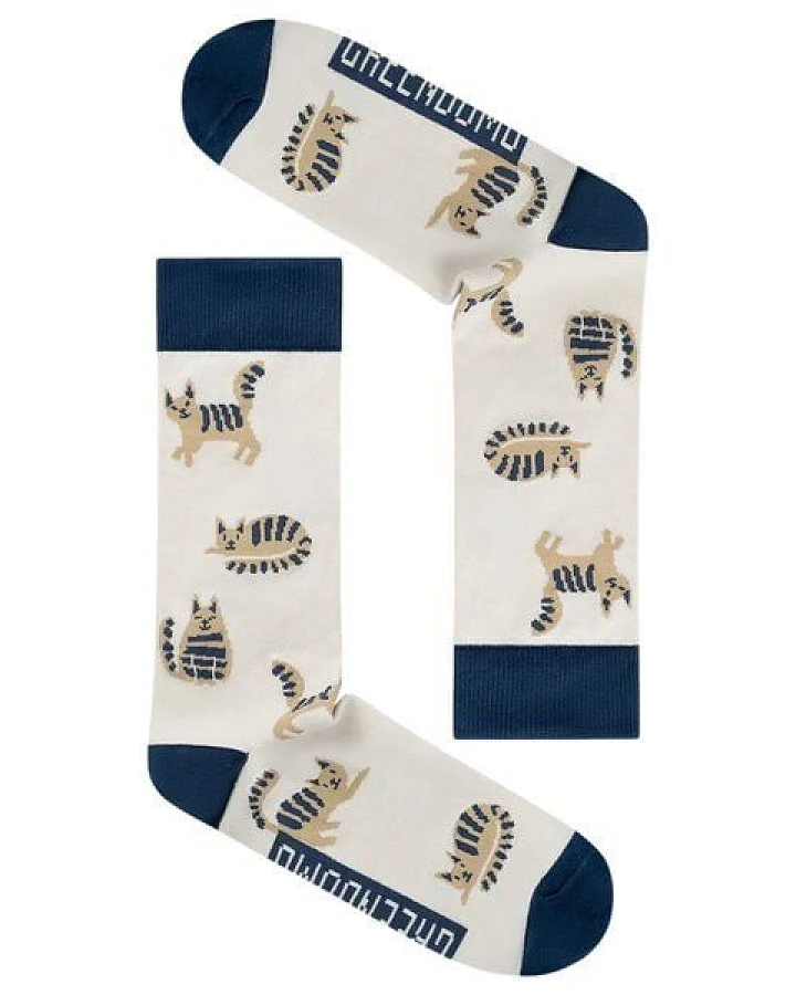 GREENBOMB Socken Cats Creme White
