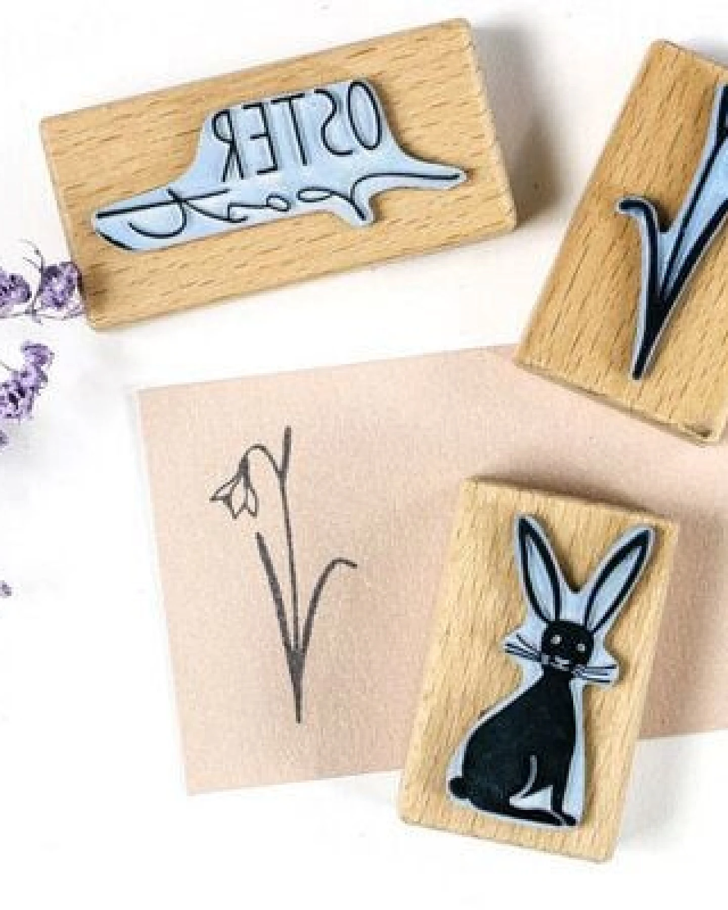 STUDIO KARAMELO STEMPEL Schneeglöckchen, Blumenstempel aus Holz – Ansicht 2