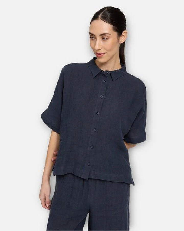 Mazine Kurzarmbluse - Short Sleeve Linen Shirt