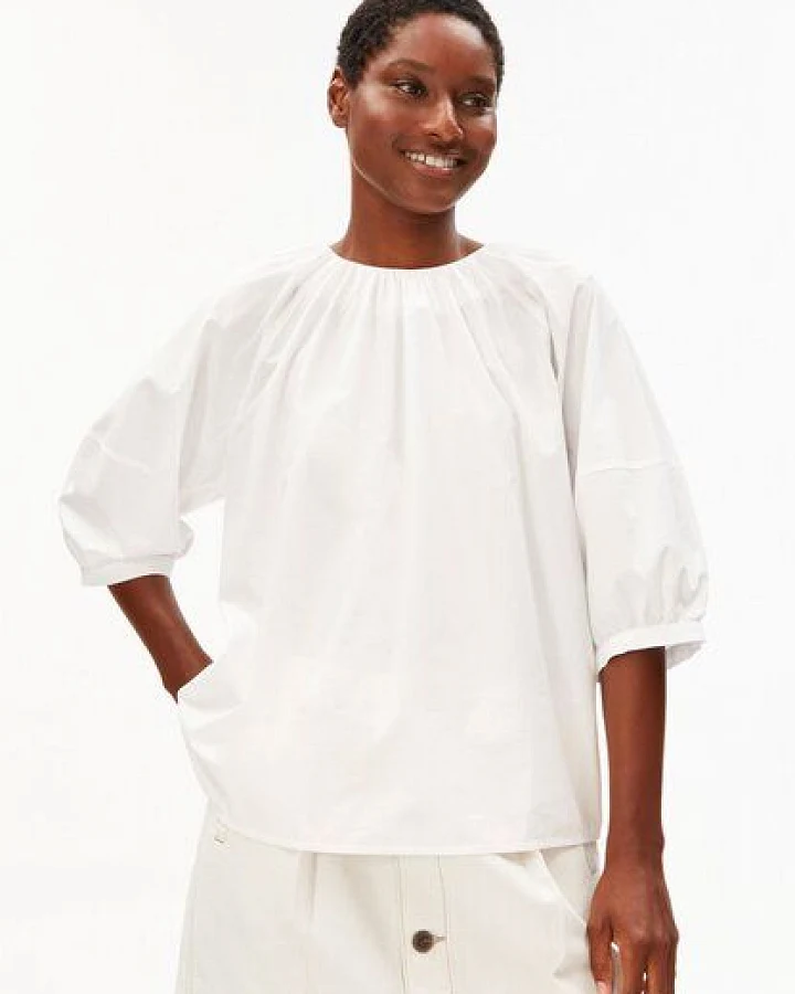 ARMEDANGELS POPLIN BALLOON Damen Bluse aus 100% Bio-Baumwolle