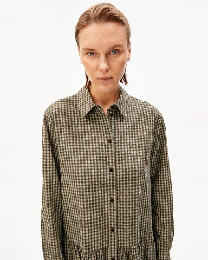 ARMEDANGELS VICHY SEERSUCKER Damen Kleid aus 100% Bio-Baumwolle