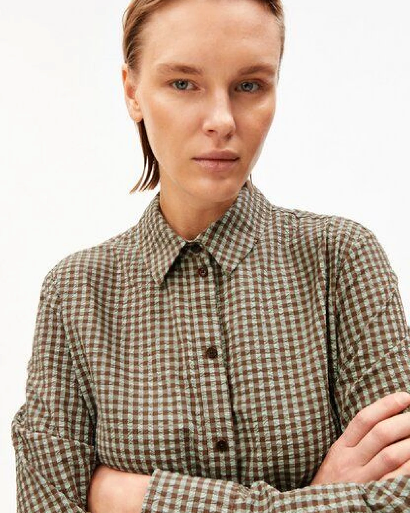 ARMEDANGELS VICHY SEERSUCKER Damen Kleid aus 100% Bio-Baumwolle – Ansicht 3