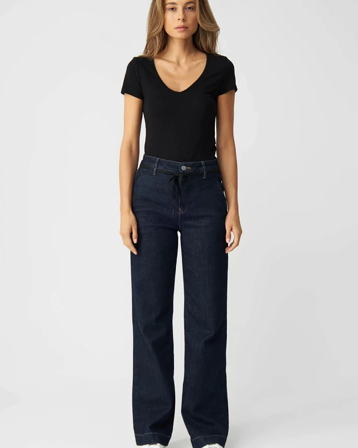 Jeans Dew Flared French Pocket Raw Blue