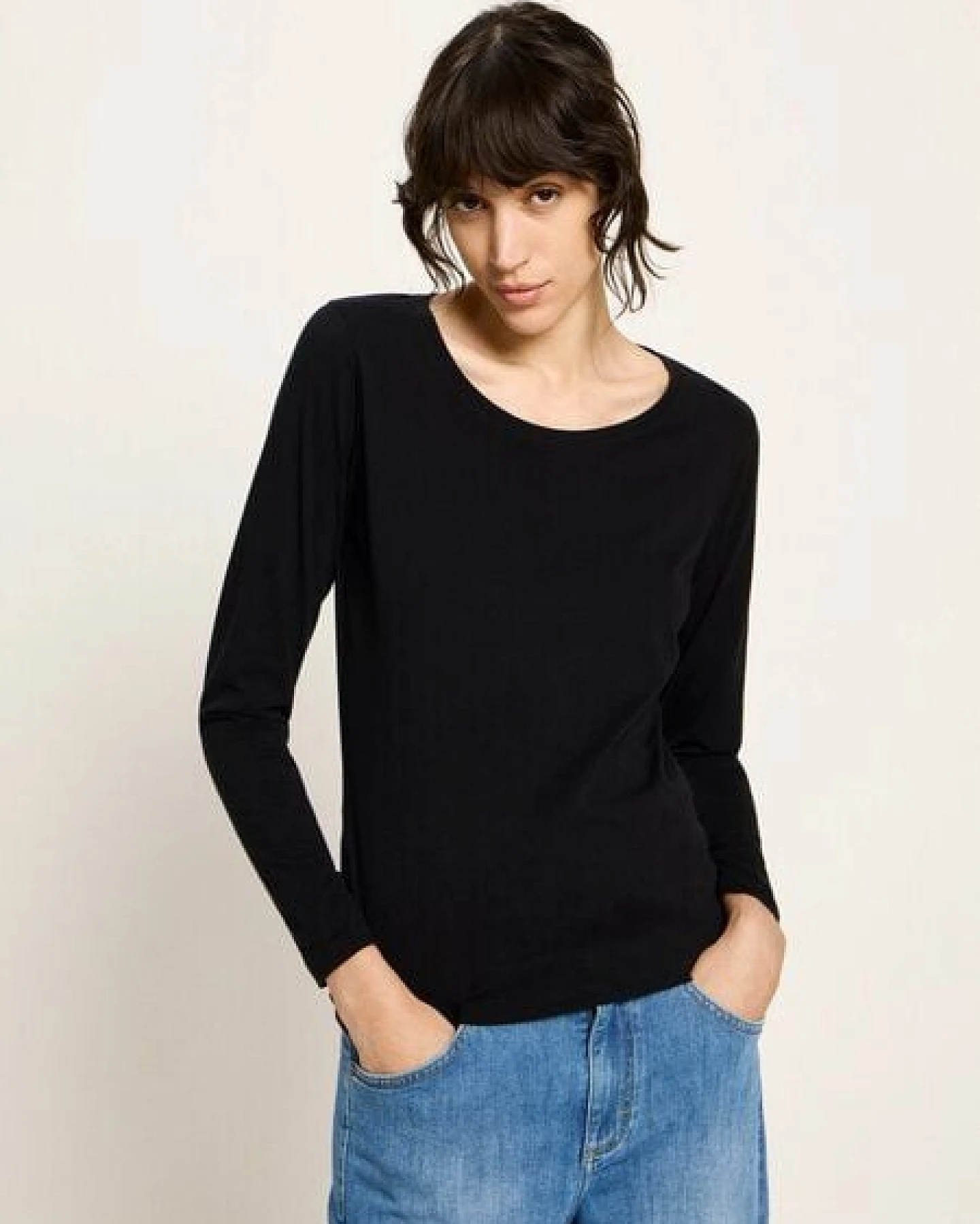 LANIUS Langarmshirt aus Bio-Baumwolle – Ansicht 4