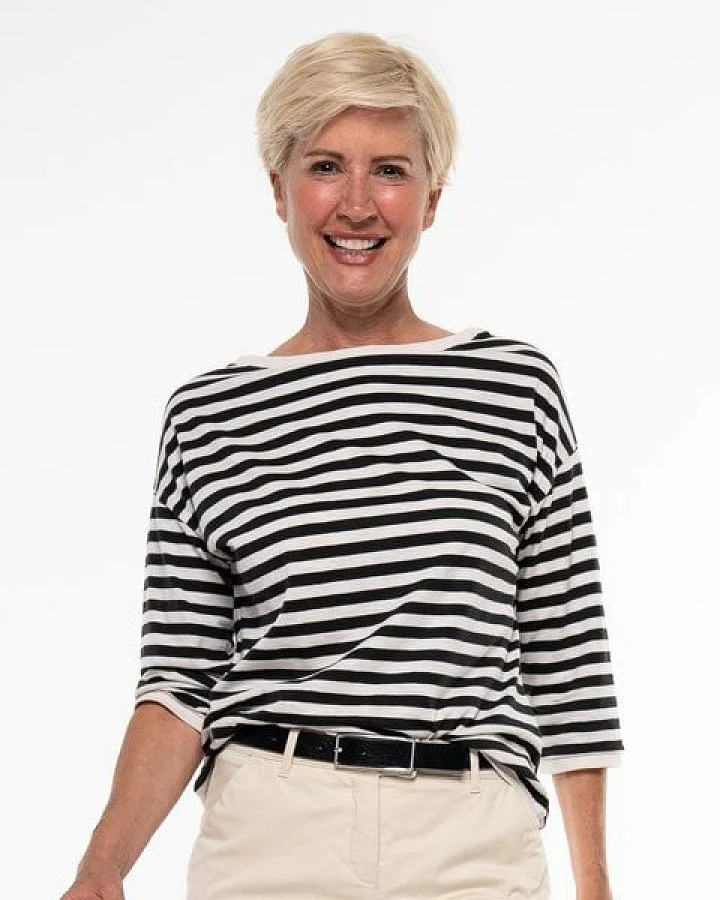 Alma & Lovis Lässiges 3/4 Arm Ringelshirt aus Organic Cotton