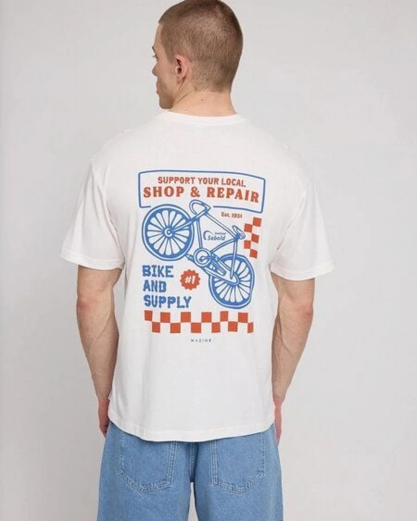 Mazine T-Shirt aus Bio-Baumwolle - Bike Shop Backprint – Ansicht 2