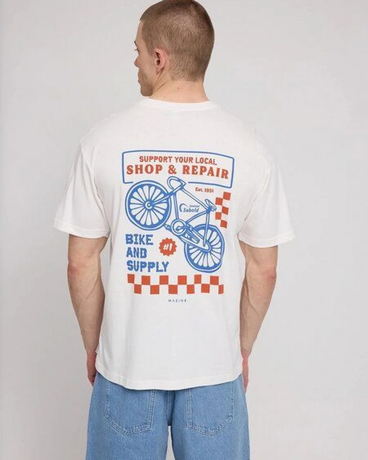Mazine T-Shirt aus Bio-Baumwolle - Bike Shop Backprint – Ansicht 2