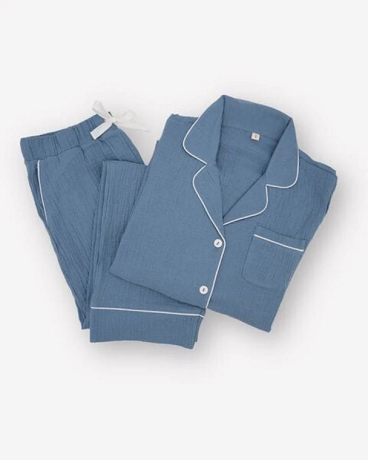Hutch&Putch Musselin Pyjama Set 2-teilig Langarm Damen