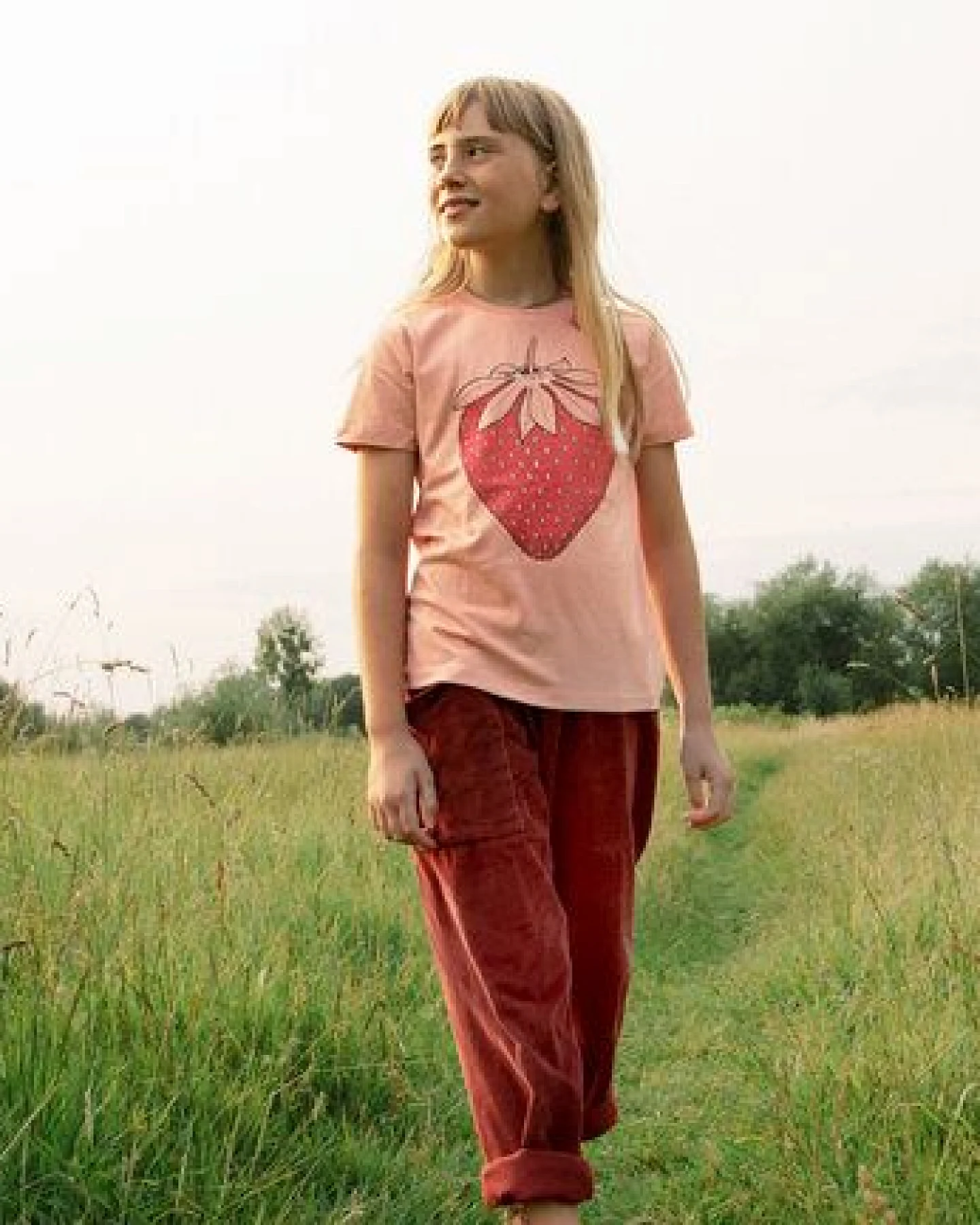 Cmig Kinder T-Shirt Erdbeere in fraiche peche – Ansicht 4