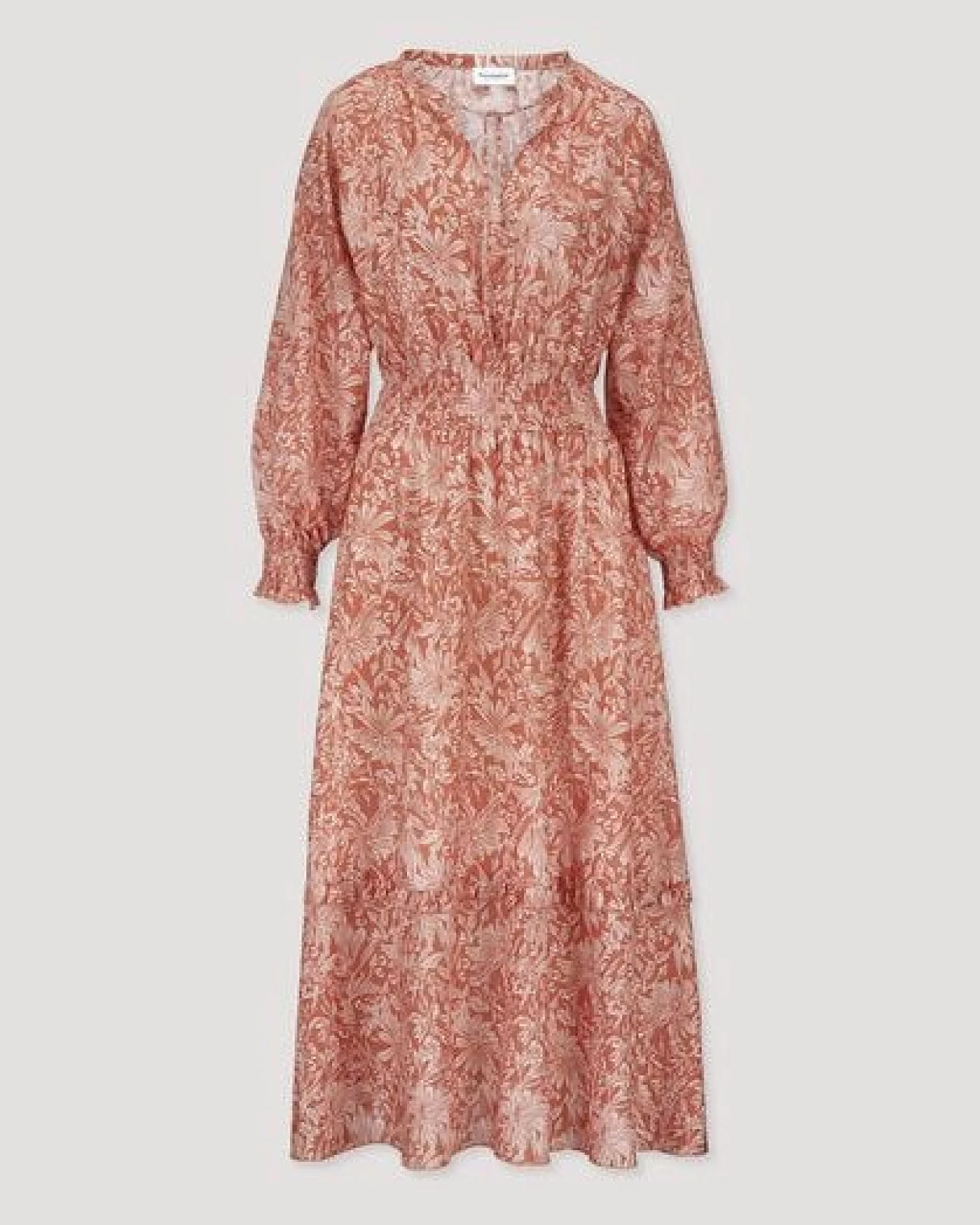 hessnatur Gewebe Kleid mit Taillierung Maxi aus reiner Bio-Baumwolle – Ansicht 4