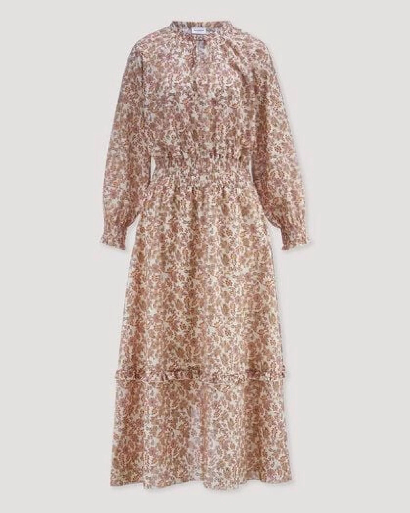 hessnatur Gewebe Kleid mit Taillierung Maxi aus reiner Bio-Baumwolle – Ansicht 4