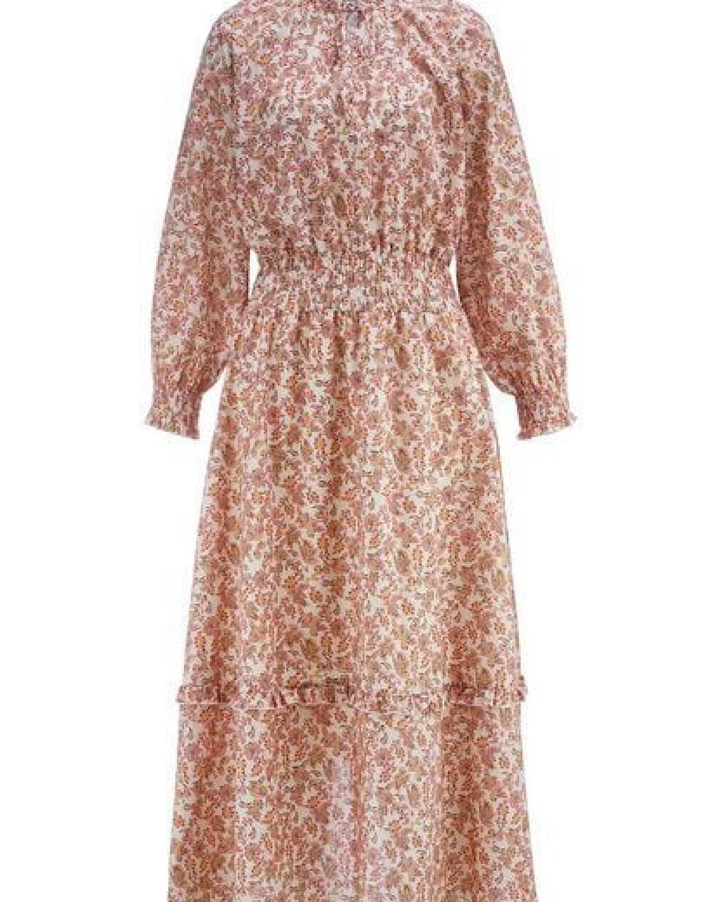 hessnatur Gewebe Kleid mit Taillierung Maxi aus reiner Bio-Baumwolle – Ansicht 3