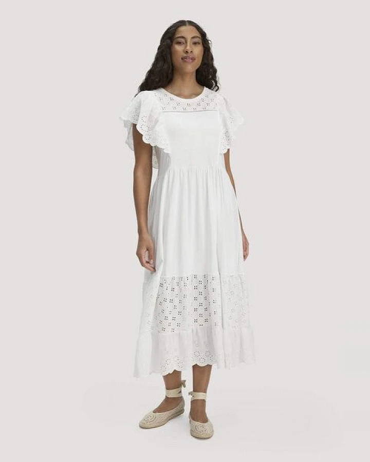 hessnatur Bohemian Jersey Kleid Midi Relaxed aus reiner Bio-Baumwolle