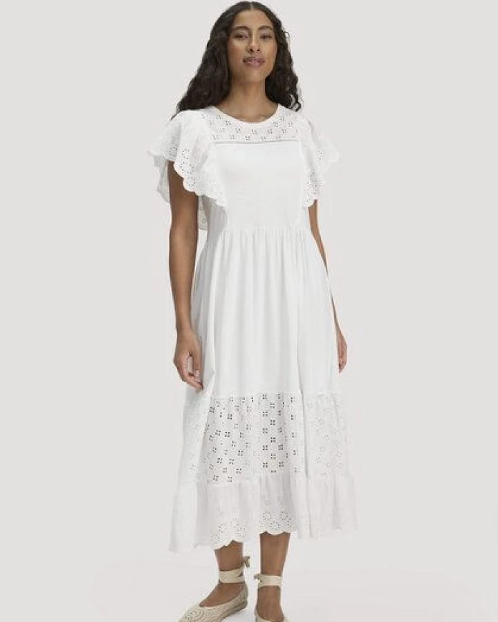 hessnatur Bohemian Jersey Kleid Midi Relaxed aus reiner Bio-Baumwolle