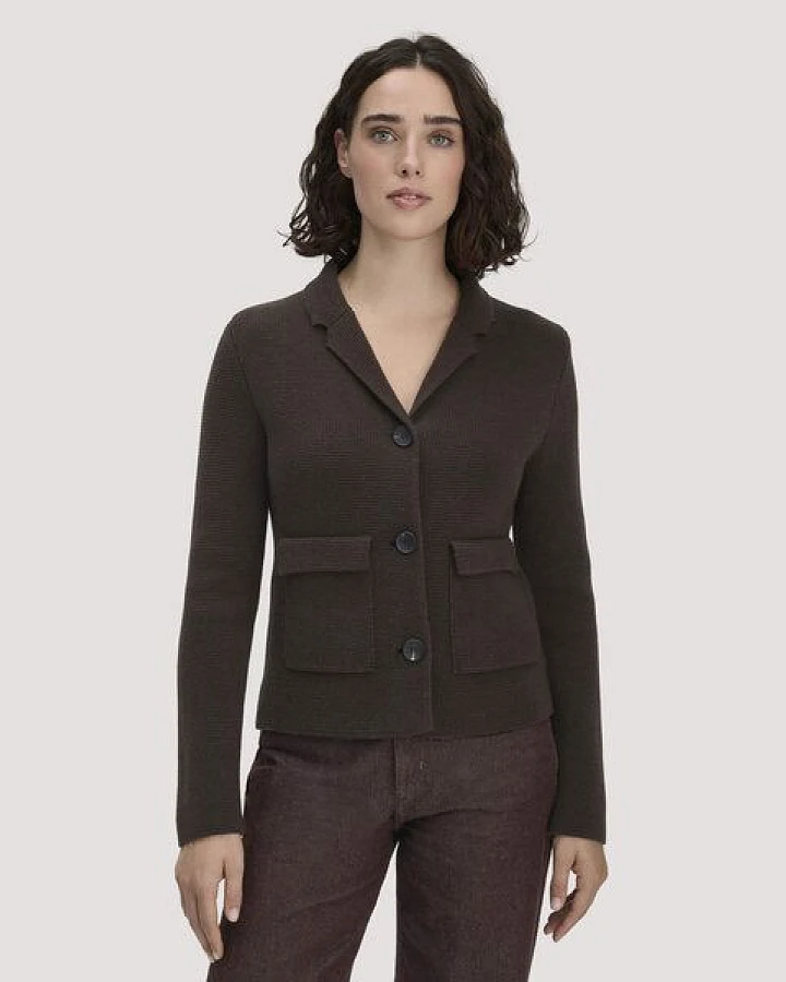 hessnatur Strick Blazer Regular aus Bio-Baumwolle mit Bio-Merinowolle