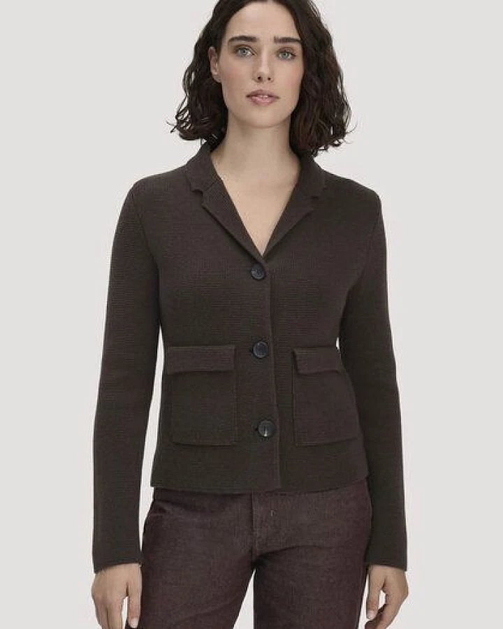 hessnatur Strick Blazer Regular aus Bio-Baumwolle mit Bio-Merinowolle