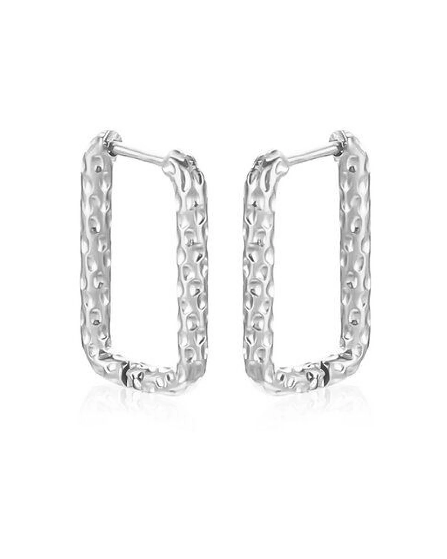 ELEKTROPULLI Längliche / Ovale Hammered LEO Creolen – Ansicht 2