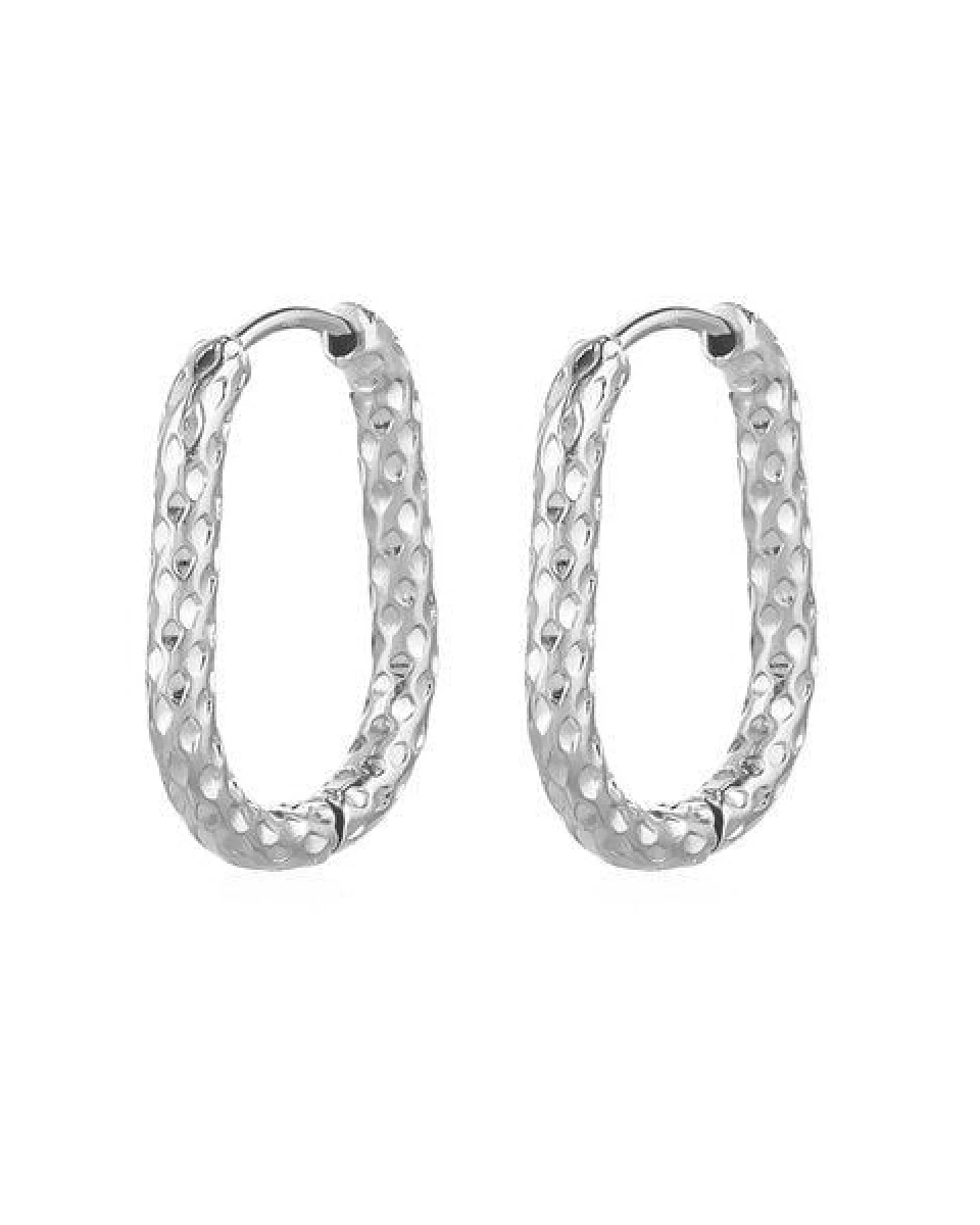 ELEKTROPULLI Längliche / Ovale Hammered LEO Creolen – Ansicht 2