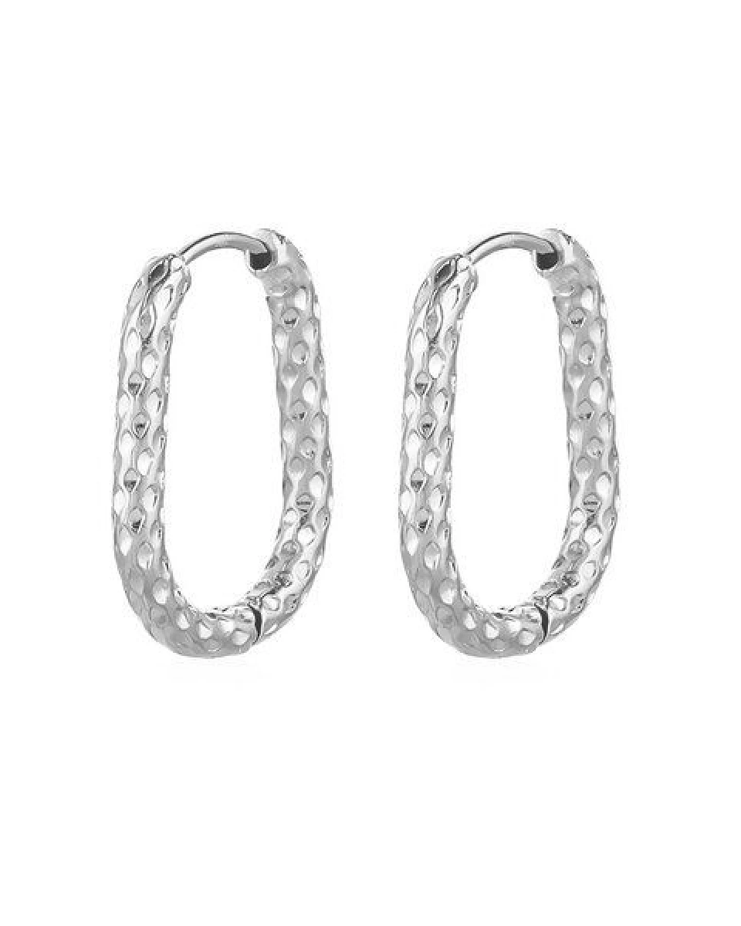 ELEKTROPULLI Längliche / Ovale Hammered LEO Creolen – Ansicht 2