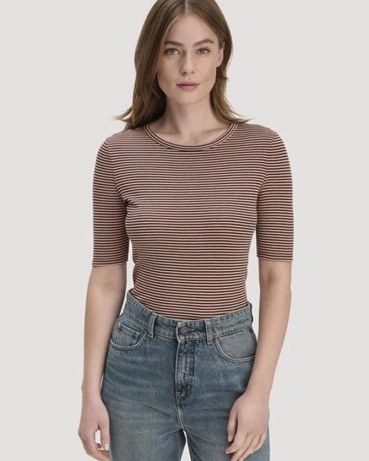 hessnatur Softrib Streifen T-Shirt Fitted aus Bio-Baumwolle und TENCEL Modal