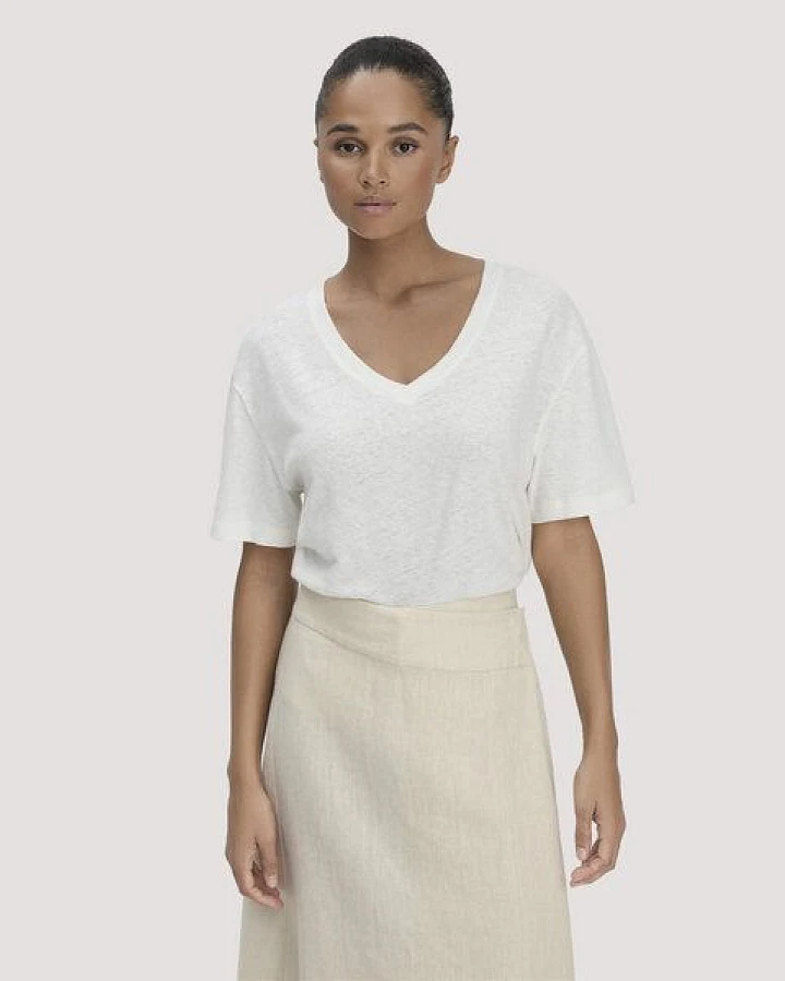 hessnatur T-Shirt Oversize aus Leinen und Bio-Baumwolle