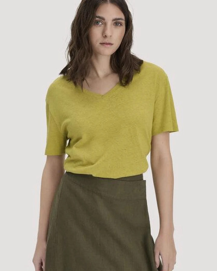 hessnatur T-Shirt Oversize aus Leinen und Bio-Baumwolle