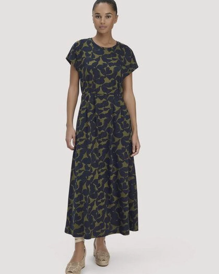 hessnatur Print Jersey Kleid Knöchellang Relaxed aus reiner Bio-Baumwolle