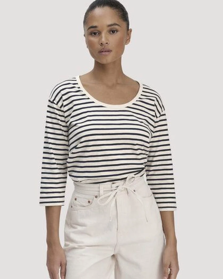 hessnatur Light Slub Streifen Longsleeve Relaxed aus reiner Bio-Baumwolle