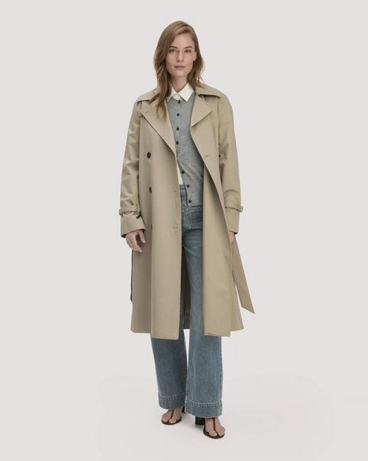 hessnatur Trenchcoat Relaxed NATURE SHELL aus reiner Bio-Baumwolle