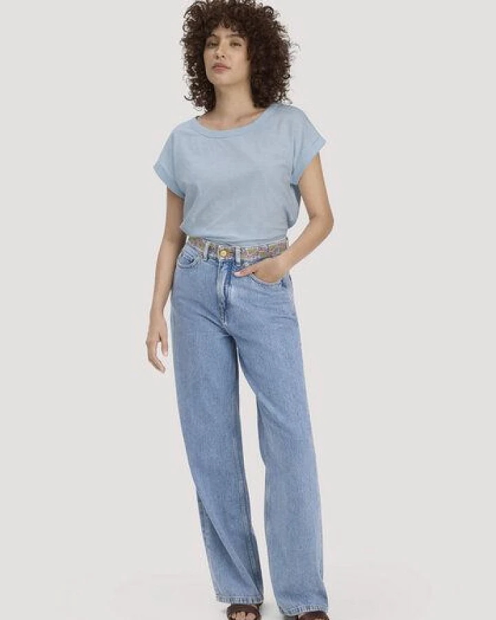 hessnatur Jeans ALVA Wide Leg Embroidery aus Bio-Baumwolle mit TENCEL Lyocell