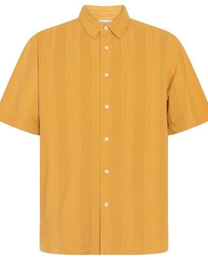 KnowledgeCotton Apparel Kurzarm-Hemd Relaxed Structure