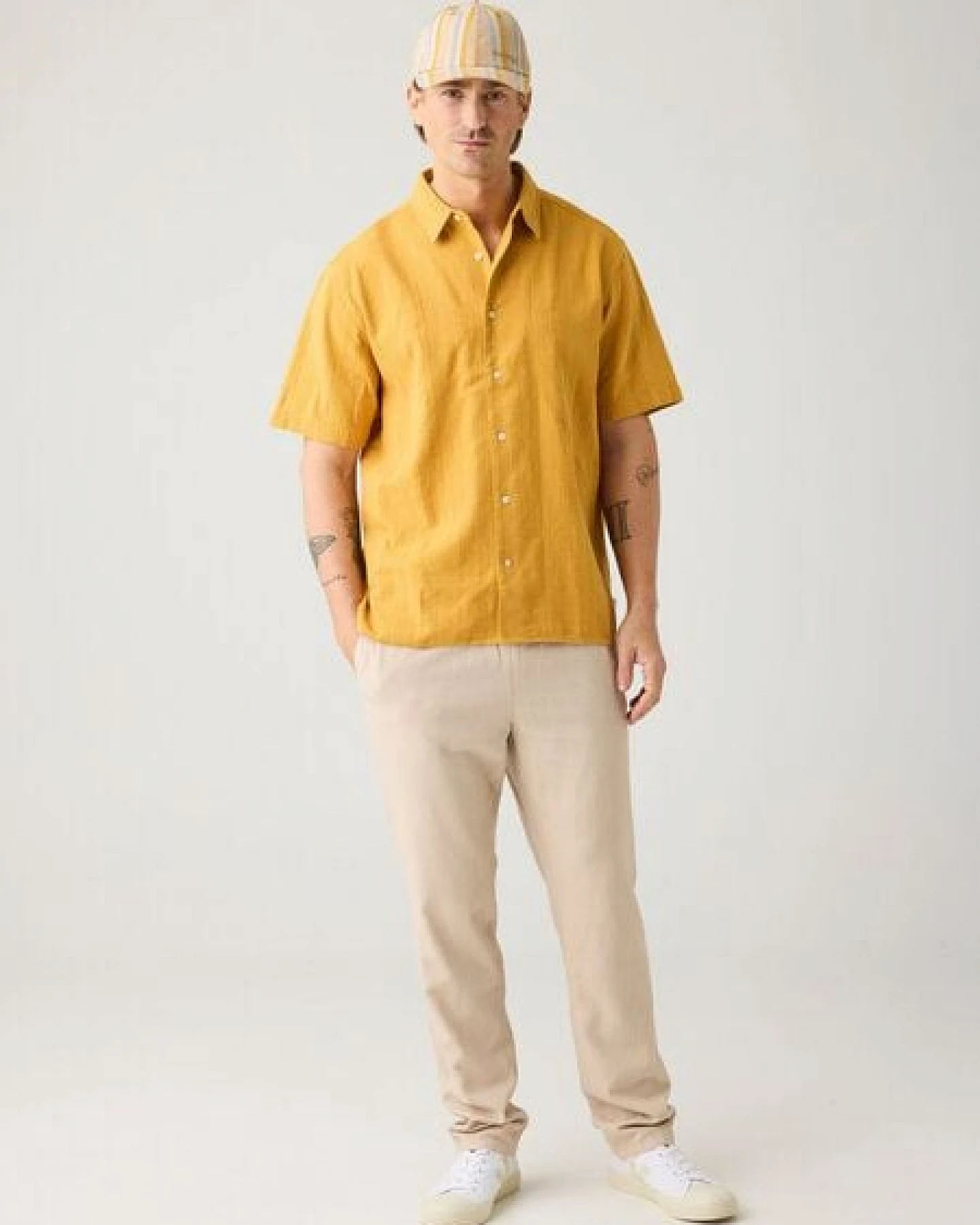 KnowledgeCotton Apparel Kurzarm-Hemd Relaxed Structure – Ansicht 4