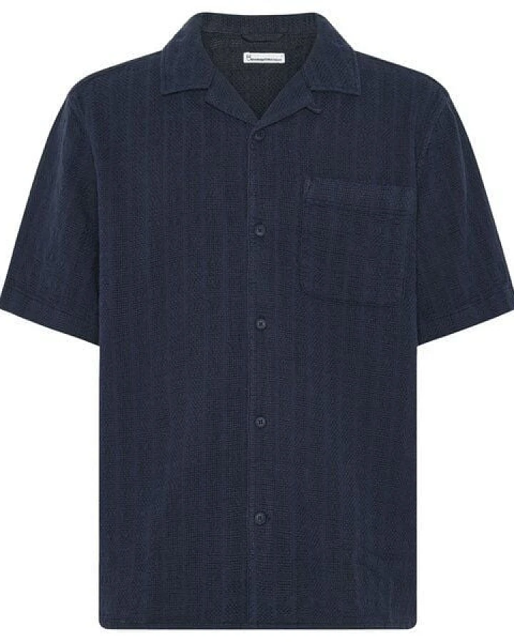 KnowledgeCotton Apparel Kurzarm-Hemd Structure