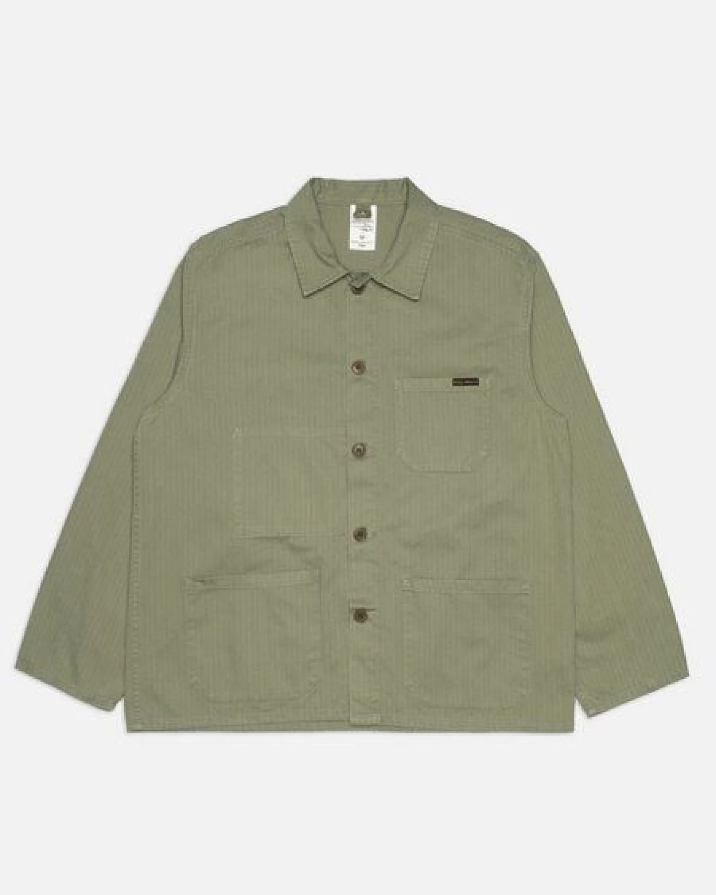 Nudie Jeans Buddy Herringbone Chore Jacket - Pale Green – Ansicht 2