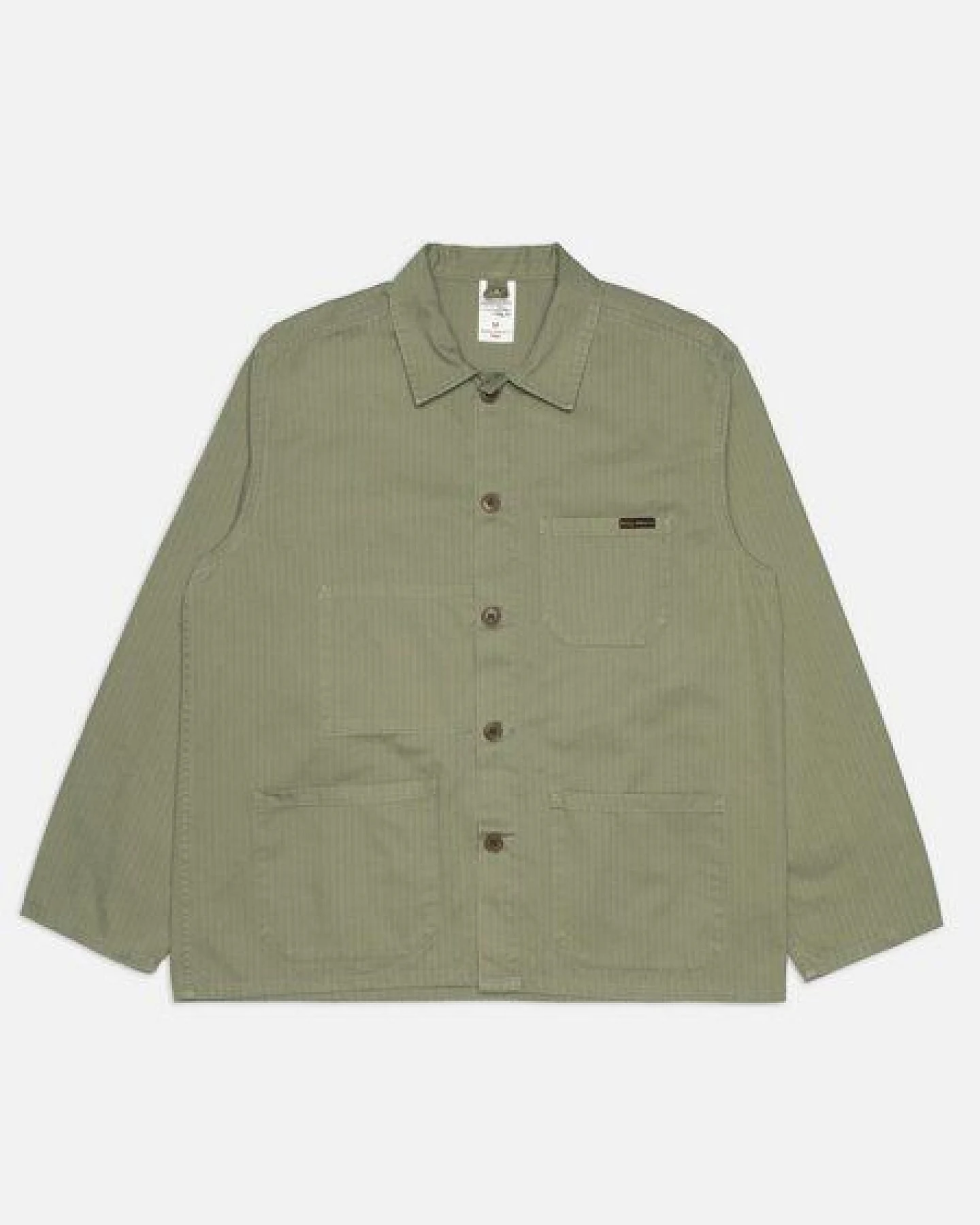 Nudie Jeans Buddy Herringbone Chore Jacket - Pale Green – Ansicht 2