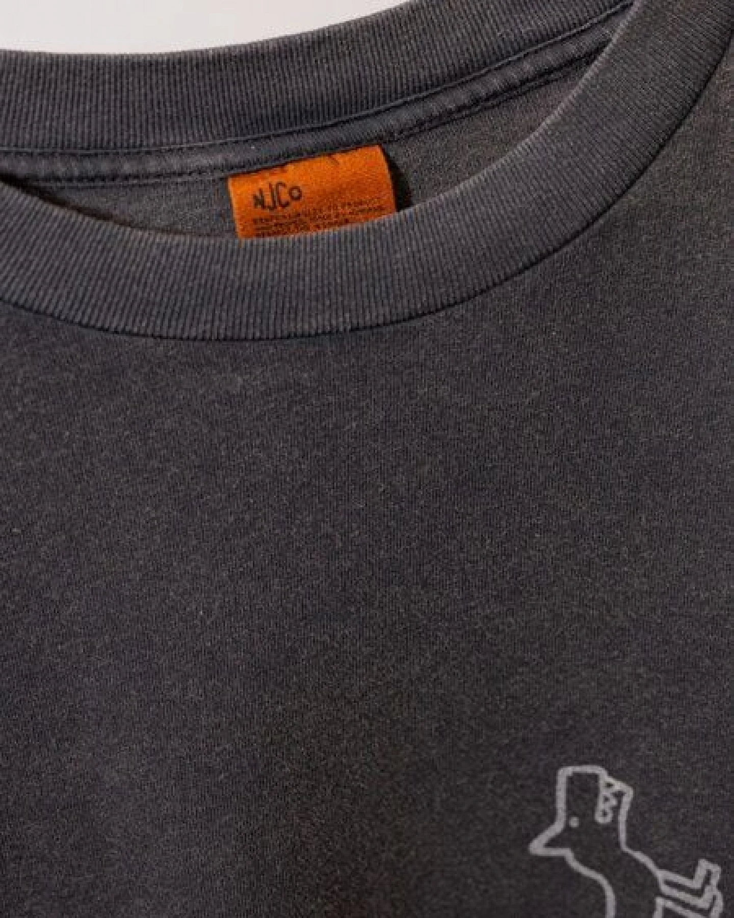 Nudie Jeans Herren T-Shirt "Koffe" Stratched Tracks - Antracite – Ansicht 3