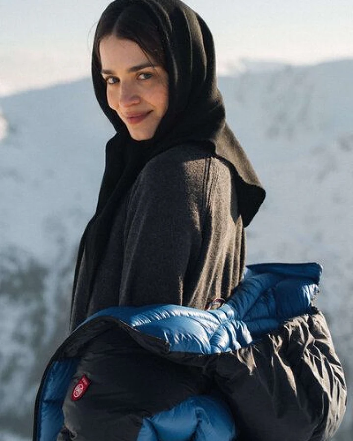 Kopyto BIRUANG XL Große Bandana / Halstuch 100% Merinowolle RWS-zertifiziert, ökologisch, unifarben