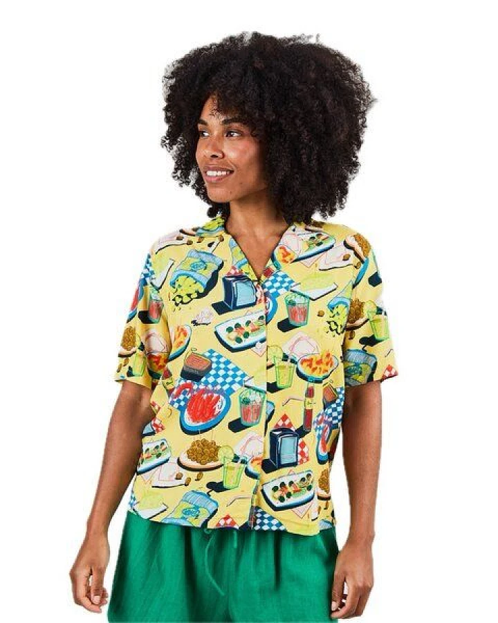 Brava Fabrics Kurzarmbluse Chiringuito Aloha