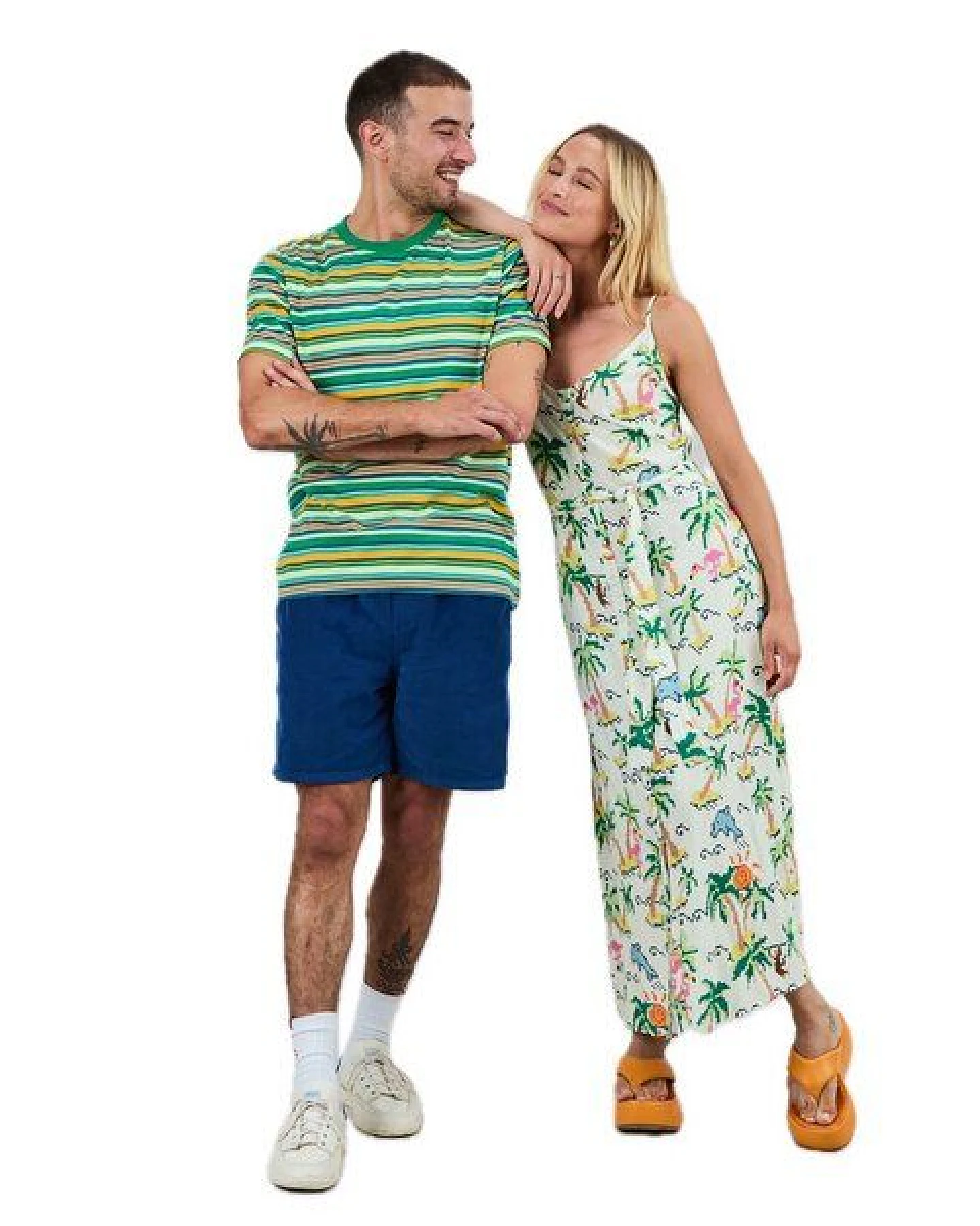 Brava Fabrics grün gestreiftes T-Shirt – Ansicht 3