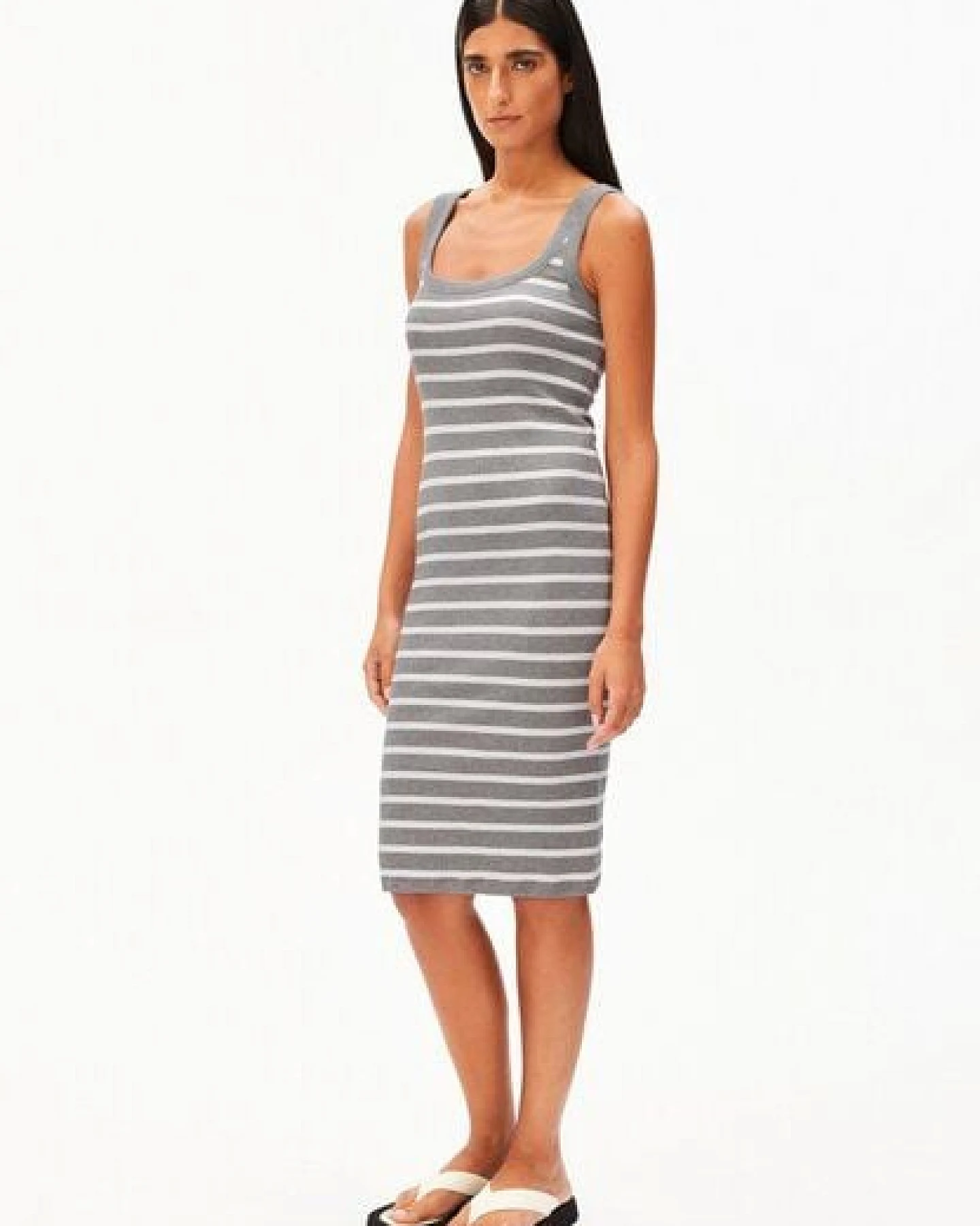 ARMEDANGELS RIB STRIPE Damen Jerseykleid aus Bio-Baumwoll Mix – Ansicht 4